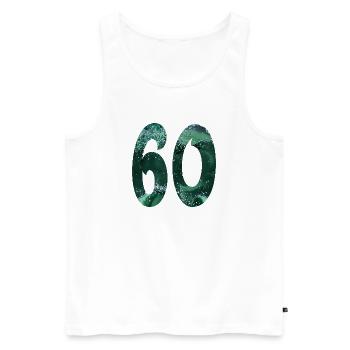 ZAHL 60 - 60. GEBURTSTAG - Männer Premium Bio Tank Top - Weiß - Vorne - AI Model Male 178 light (178cm)