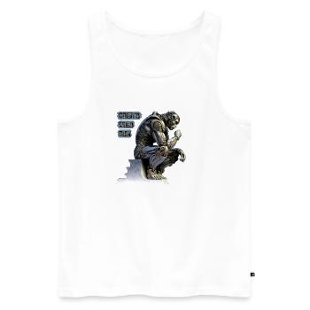 Cogito 02 – Cyborg-Denker Cogito Ergo Sum - Männer Premium Bio Tank Top - Weiß - Vorne - AI Model Male 178 light (178cm)