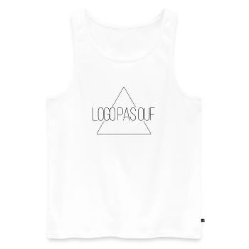Logo pas ouf - Mais rigolo - Débardeur bio Premium Homme - blanc - Devant - Michal (187cm)