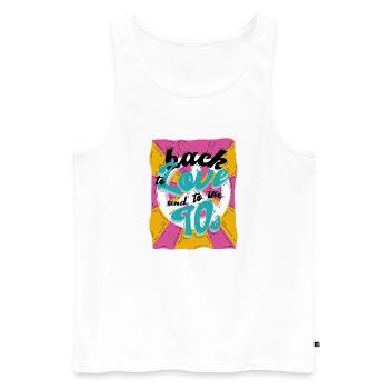 70s - Men's Premium Organic Tank Top - white - Front - AI Model Male 178 light (178cm)
