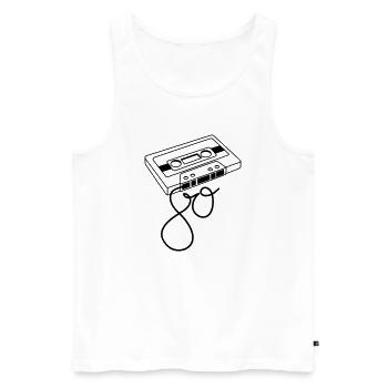 Années 80 - Débardeur bio Premium Homme - blanc - Devant - AI Model Male 178 light (178cm)