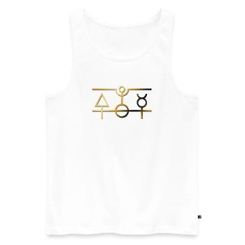 Symbol des Steins der Weisen - Männer Premium Bio Tank Top - Weiß - Vorne - AI Model Male 178 light (178cm)
