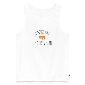 J'peux pas je suis vegan  - Débardeur bio Premium Homme - blanc - Devant - AI Model Male 178 light (178cm)