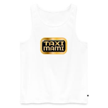 MÈRE CHAUFFEUR - MAMAN TAXI - Débardeur bio Premium Homme - blanc - Devant - AI Model Male 178 light (178cm)