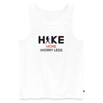Hike More Worry Less - Hiking Gift - Men's Premium Organic Tank Top - white - Front - AI Model Male 178 light (178cm)