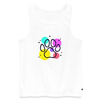 Animaux domestiques, Chien, Animal préféré, Chat, Jouet en peluche - Débardeur bio Premium Homme - blanc - Devant - Michal (187cm)