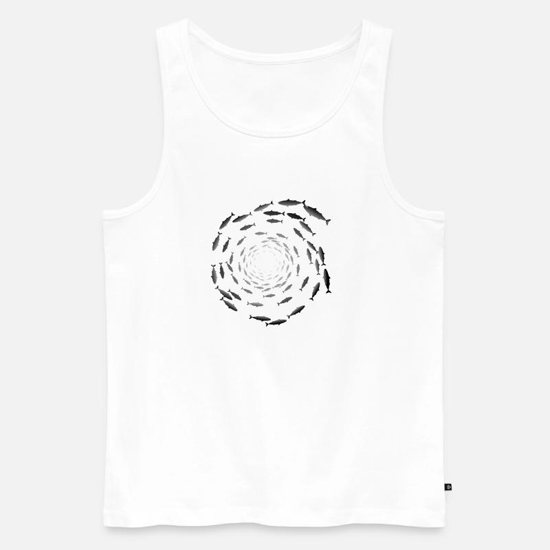 Fischschwarm - Männer Premium Bio Tank Top - Weiß
