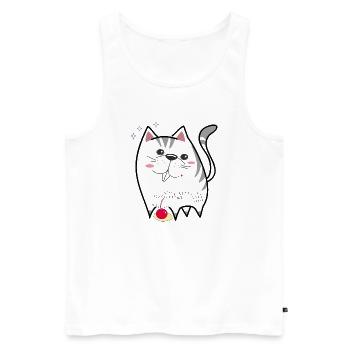 niedliche Katze - Männer Premium Bio Tank Top - Weiß - Vorne - Michal (187cm)