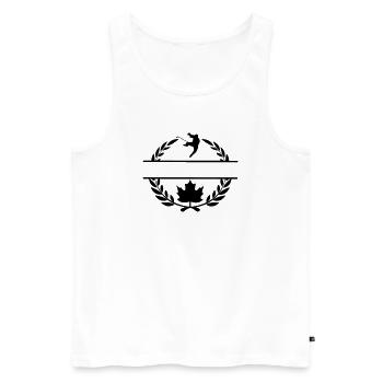 Kanada Ahornblatt Eishockey Lorbeerkranz - Männer Premium Bio Tank Top - Weiß - Vorne - AI Model Male 178 light (178cm)
