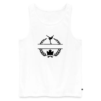 Couronne de laurier de patinage artistique à la feuille d’érable du Canada - Débardeur bio Premium Homme - blanc - Devant - Michal (187cm)
