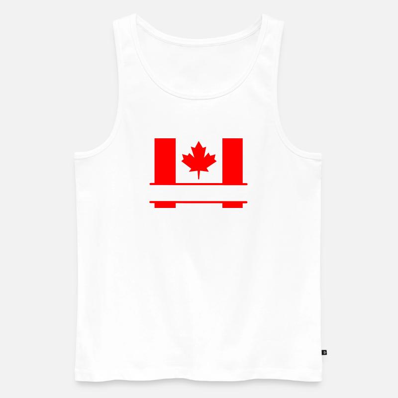 Drapeau du Canada avec un espace de la feuille d’érable pour le texte - Débardeur bio Premium Homme - blanc