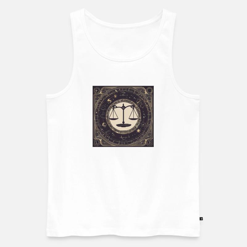 Zodiac Libra - Männer Premium Bio Tank Top - Weiß