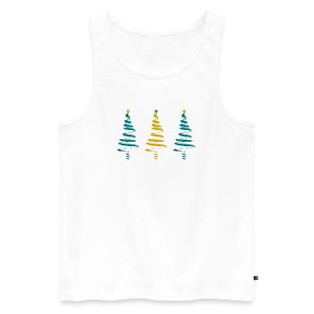 CHRISTMAS. MERRY CHRISTMAS. MERRY CHRISTMAS. NEW YEAR’S DAY - Men's Premium Organic Tank Top - white - Front - Michal (187cm)