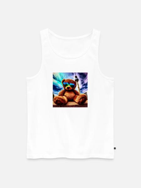 Teddy in Berlin II - Männer Premium Bio Tank Top - Weiß