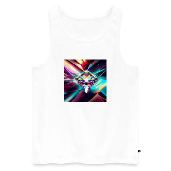 Diamant - Männer Premium Bio Tank Top - Weiß - Vorne - AI Model Male 178 light (178cm)