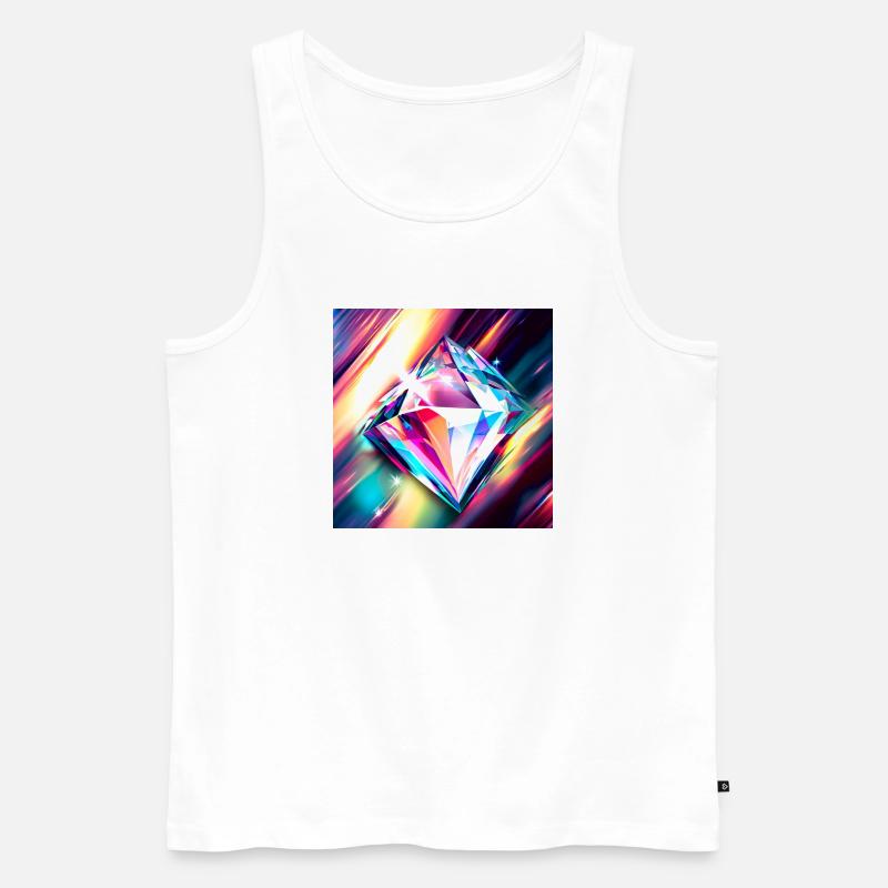 Diamant - Männer Premium Bio Tank Top - Weiß