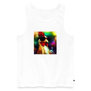 Fancy Chicken III - Männer Premium Bio Tank Top - Weiß - Vorne - Michal (187cm)