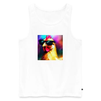 Fancy Chicken IV - Männer Premium Bio Tank Top - Weiß - Vorne - Michal (187cm)