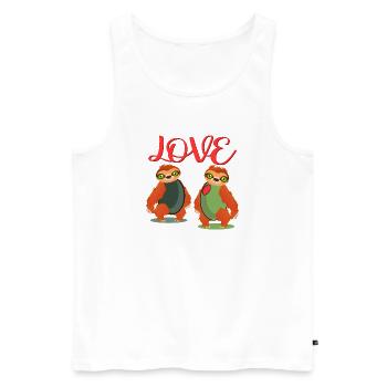 LOVE SLOTH OLIVES COSTUMES POUR COUPLES - Débardeur bio Premium Homme - blanc - Devant - AI Model Male 178 light (178cm)