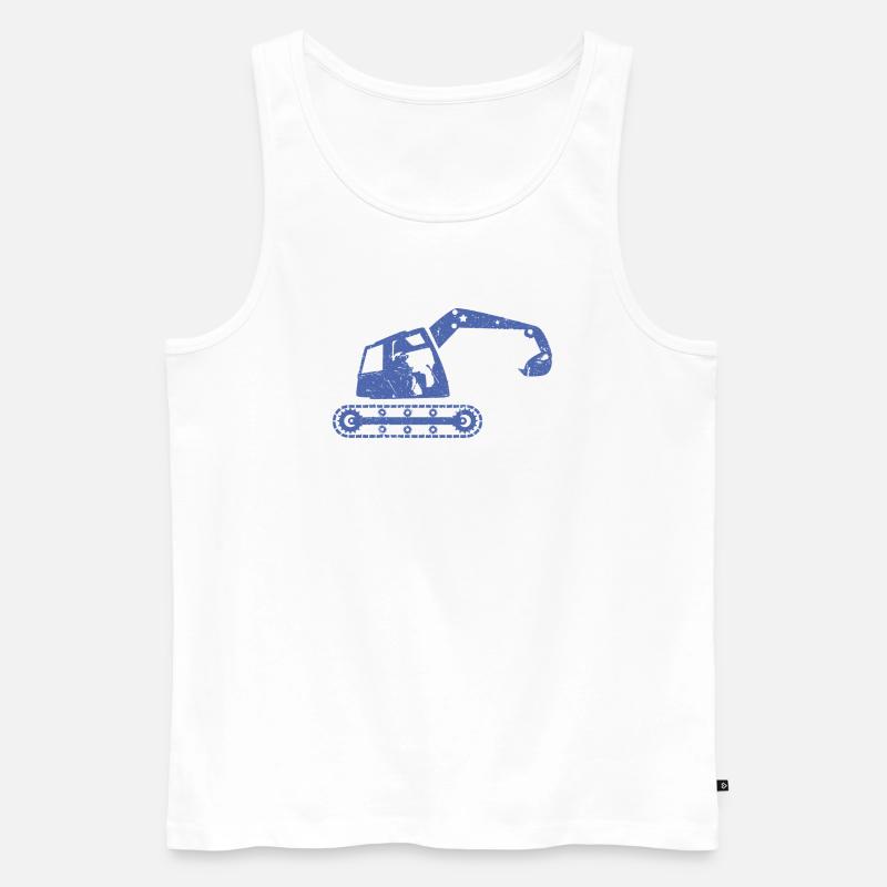 Bagger Baggerfahrer Baugeräteführer - Männer Premium Bio Tank Top - Weiß