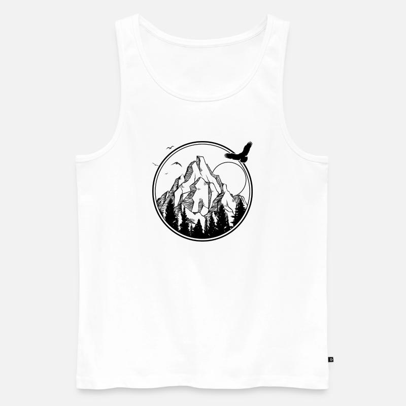 Mitternachtsvogel-Silhouette - Männer Premium Bio Tank Top - Weiß