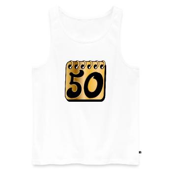 50 Jahre alt - FÜNFZIGSTER - 50. GEBURTSTAG - Männer Premium Bio Tank Top - Weiß - Vorne - Michal (187cm)