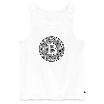 BTC Bitcoin Logo - Männer Premium Bio Tank Top - Weiß - Vorne - AI Model Male 178 light (178cm)