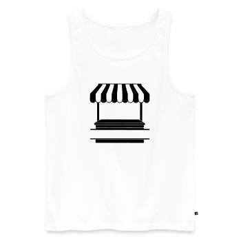 Marktstand-Logo transparent - Männer Premium Bio Tank Top - Weiß - Vorne - AI Model Male 178 light (178cm)