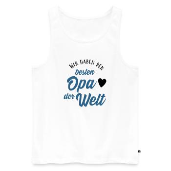 Wir haben den besten Opa der Welt - Männer Premium Bio Tank Top - Weiß - Vorne - AI Model Male 178 light (178cm)