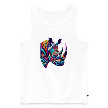 Rhinoceros - Men's Premium Organic Tank Top - white - Front - Michal (187cm)