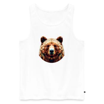 Polygon-Braunbär bär braunbär im polygon geometri - Männer Premium Bio Tank Top - Weiß - Vorne - Michal (187cm)