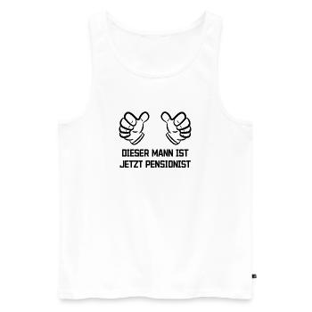 Auszeit Senior Ruhestand Statement Lebensabend - Männer Premium Bio Tank Top - Weiß - Vorne - AI Model Male 178 light (178cm)