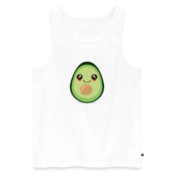 CUTE KAWAII AVOCADO FRUIT - Men's Premium Organic Tank Top - white - Front - AI Model Male 178 light (178cm)