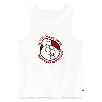 T c der Henne 2 - Männer Premium Bio Tank Top - Weiß - Vorne - Michal (187cm)