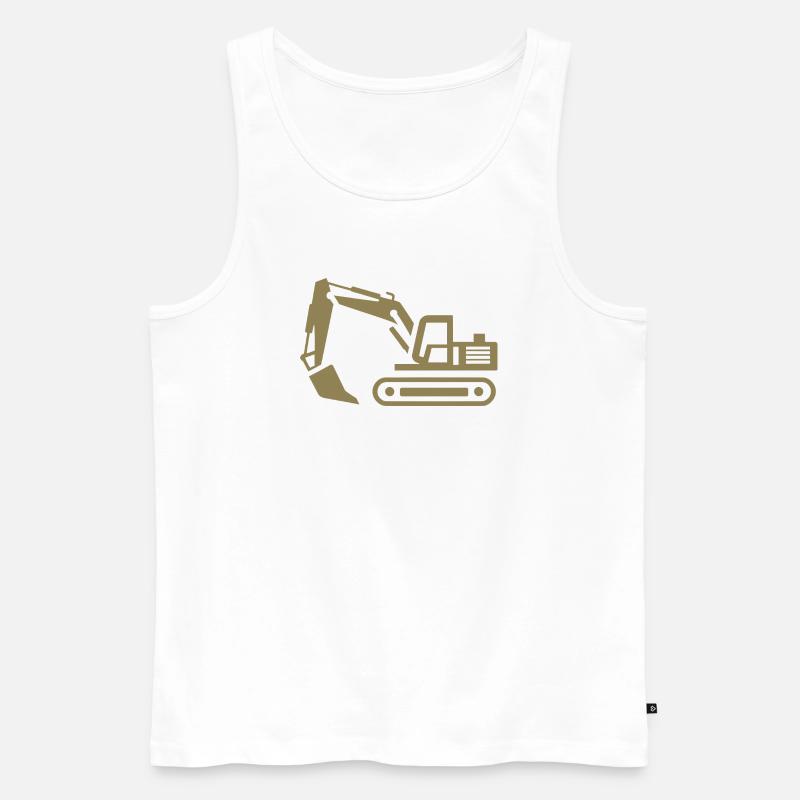 Bagger-Konturen: Silhouette eines Baugeräteführers - Männer Premium Bio Tank Top - Weiß