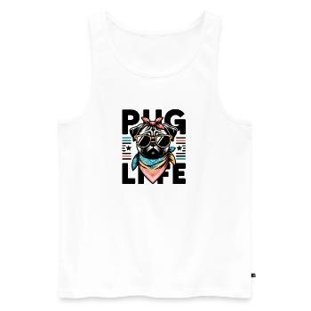 Pug Life Dog - Men's Premium Organic Tank Top - white - Front - AI Model Male 178 light (178cm)