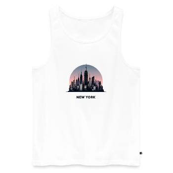 New York - Débardeur bio Premium Homme - blanc - Devant - AI Model Male 178 light (178cm)