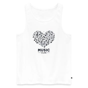 La musique, c’est la vie - Débardeur bio Premium Homme - blanc - Devant - AI Model Male 178 light (178cm)