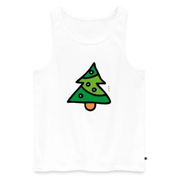 Minimalistischer Bonbonbaum - Männer Premium Bio Tank Top - Weiß - Vorne - Michal (187cm)