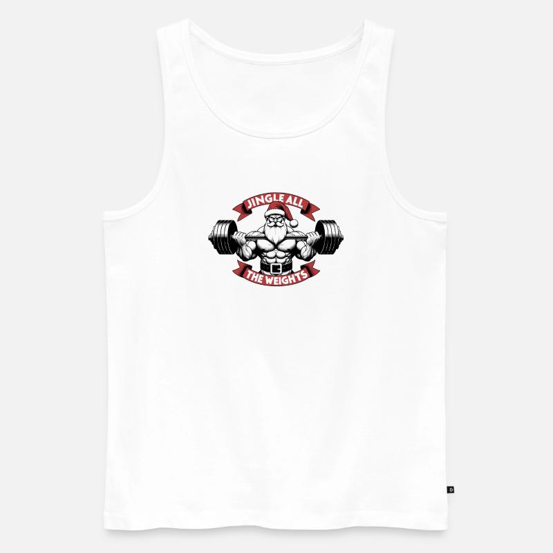 Weihnachtsgeschenk - Jingle All The Weights - Männer Premium Bio Tank Top - Weiß