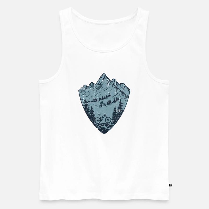 Mountain Trail Riders Shield - Männer Premium Bio Tank Top - Weiß