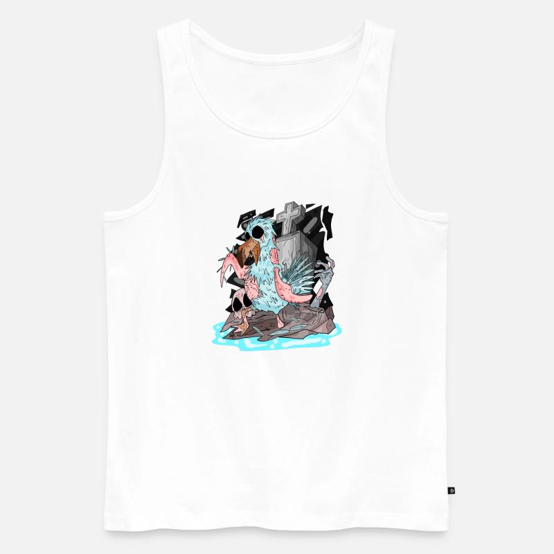 Zombie Möwe - Männer Premium Bio Tank Top - Weiß