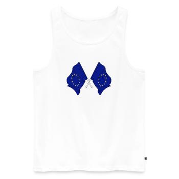 Two flags European Union - Men's Premium Organic Tank Top - white - Front - AI Model Male 178 light (178cm)