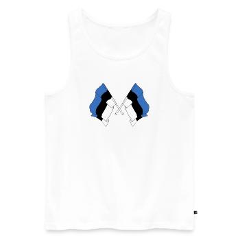 Deux drapeaux Estonie - Débardeur bio Premium Homme - blanc - Devant - Michal (187cm)