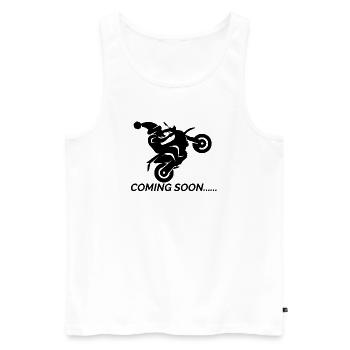 coming soon santa claus Weihnachtsmann Wheelie - Männer Premium Bio Tank Top - Weiß - Vorne - Michal (187cm)