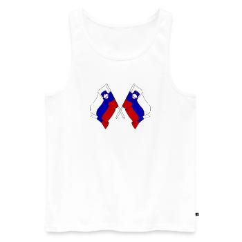 Two flags Slovenia - Men's Premium Organic Tank Top - white - Front - Michal (187cm)