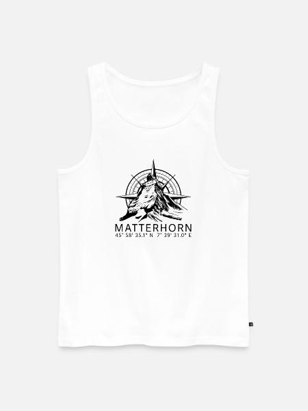 Matterhorn - Männer Premium Bio Tank Top - Weiß