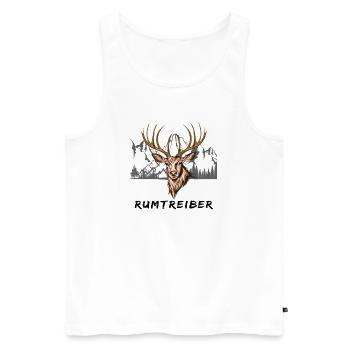 Rumtreiber - Männer Premium Bio Tank Top - Weiß - Vorne - Michal (187cm)
