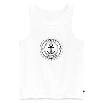 Ostsee Süchtig - Männer Premium Bio Tank Top - Weiß - Vorne - Michal (187cm)