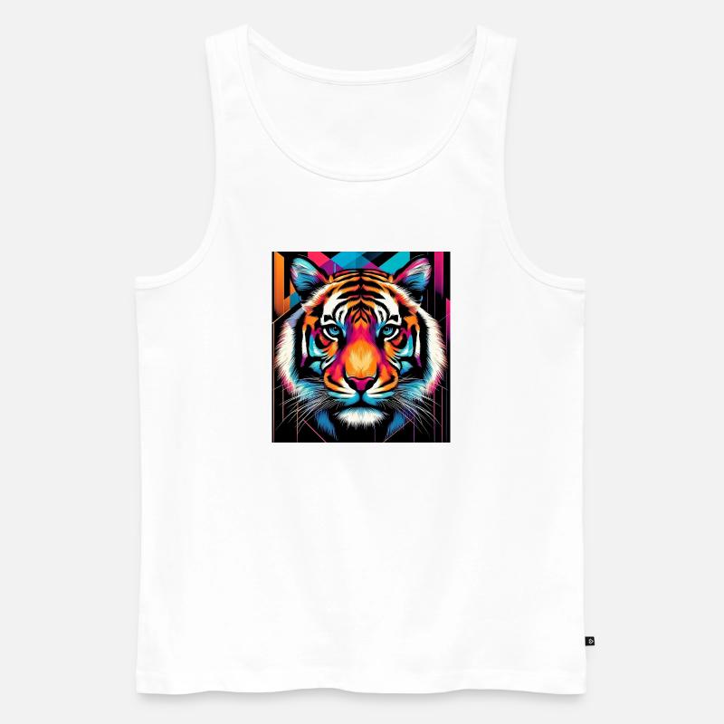 Tiger - Männer Premium Bio Tank Top - Weiß